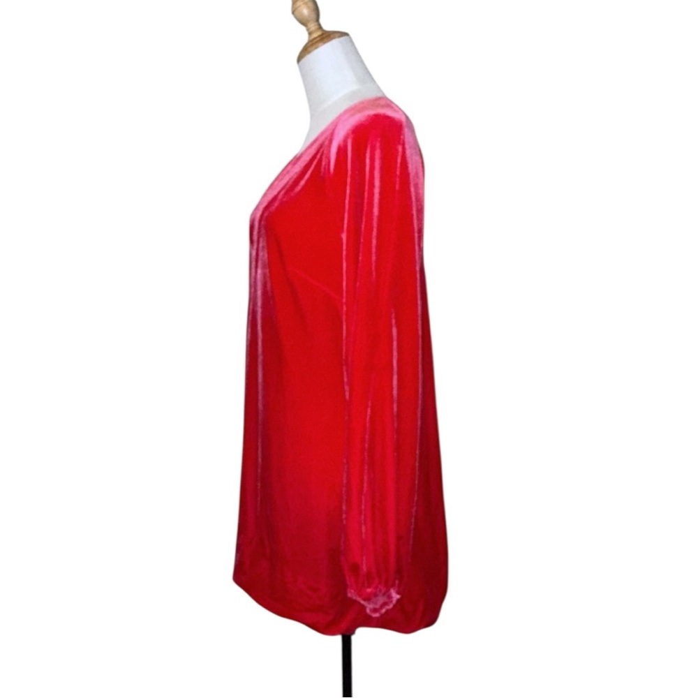 Free People Pink Velvet V-Back Mini Dress Size Large - Picture 4 of 6